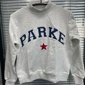 Parke Gray Crewneck Sweater with Blue and Red Details
